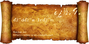 Ádám Irén névjegykártya